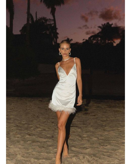 Peppermayo Midnight Muse Feather Mini Dress in Black Lyst