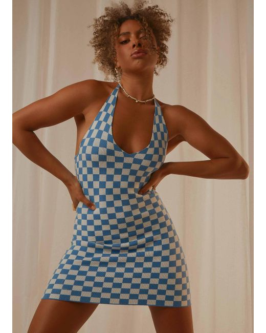 Peppermayo Synthetic To The Limit Knit Halter Dress in Blue Lyst