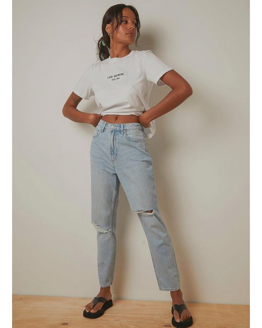Lee Jeans Denim High Mom Jeans in Blue 