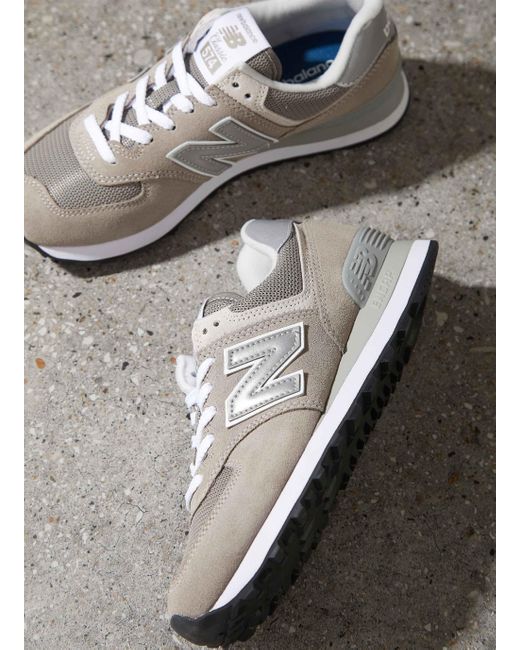 New Balance Leather 574 Sneaker in Grey Lyst