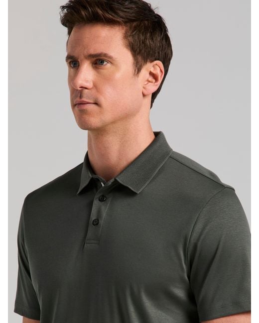 Perry Ellis Black Cool Interlock Polo for men