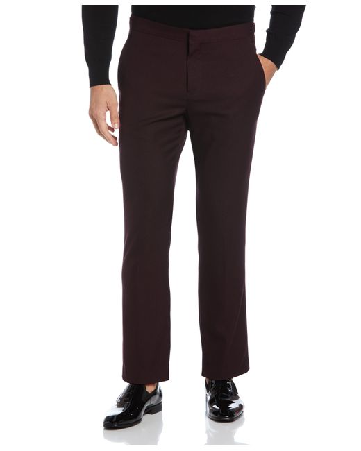 Perry Ellis Black Slim Fit Stretch Textured Tuxedo Pant for men