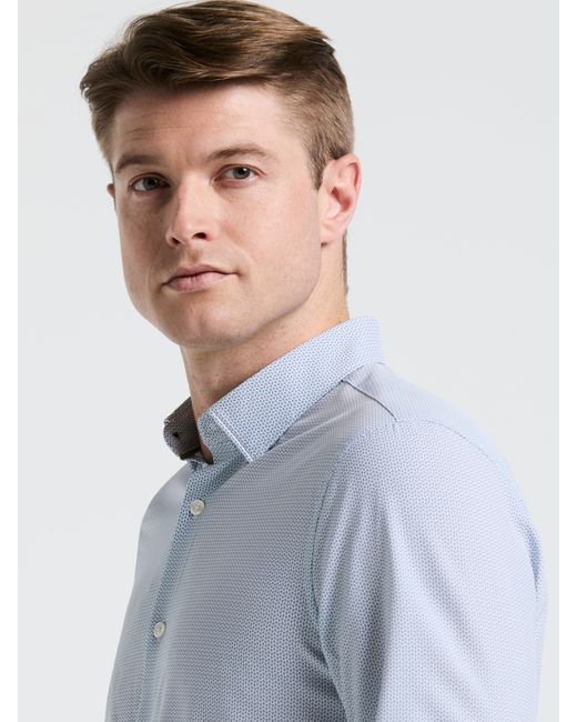 Perry Ellis Blue Slim Fit Float Pattern Shirt for men