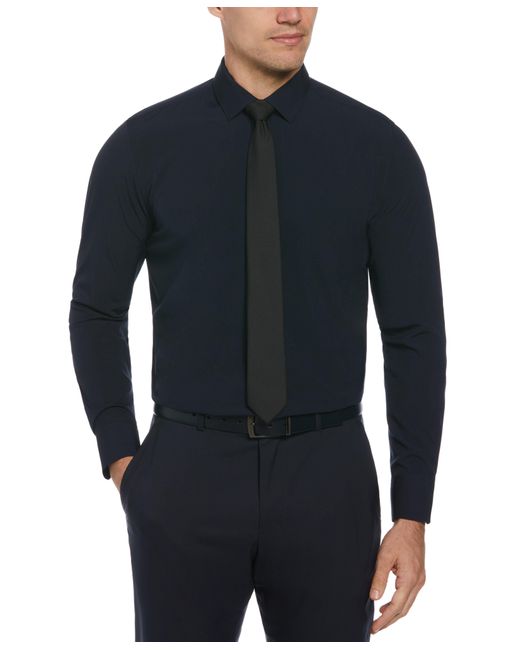 Perry Ellis Blue Slim Fit Total Stretch Performance Dress Shirt for men