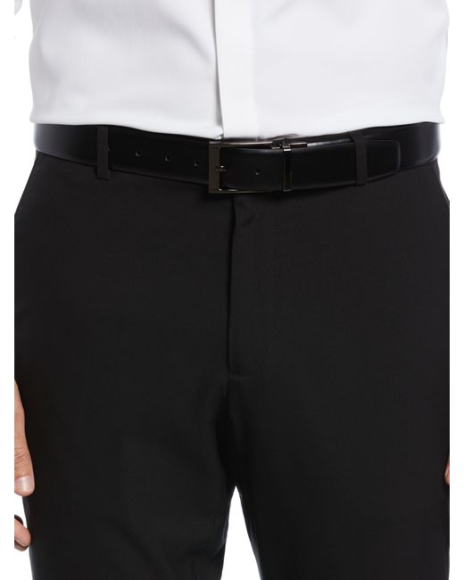 Perry Ellis Black Reversible Scratch Leather Belt for men