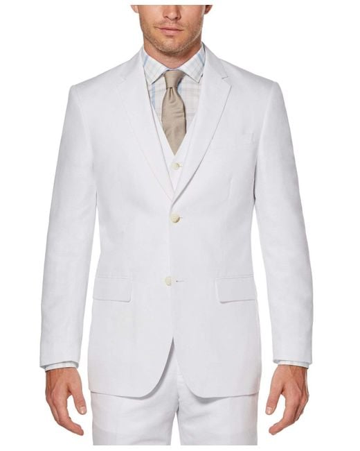 Perry Ellis White Big & Tall Linen Twill Suit Jacket for men