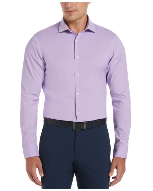 Perry Ellis Purple Very Slim Fit Lilac Tech Dress Shirt for men