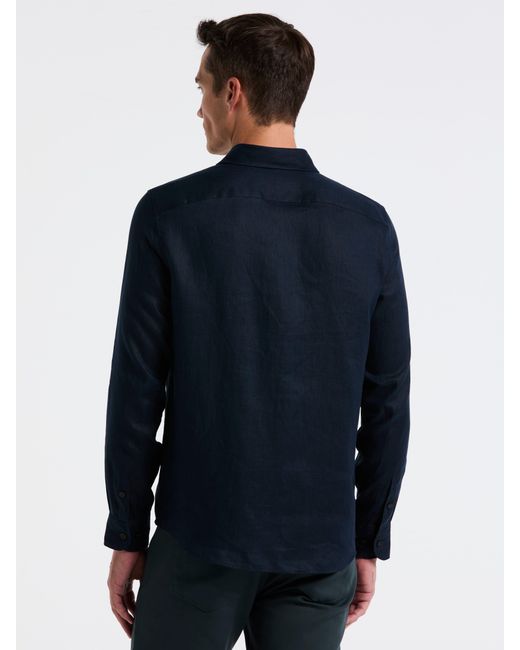 Perry Ellis Natural Linen Long Sleeve Shirt for men