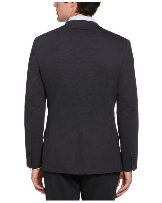 Perry Ellis Blue Slim Fit Pindot Stretch Knit Suit Jacket for men