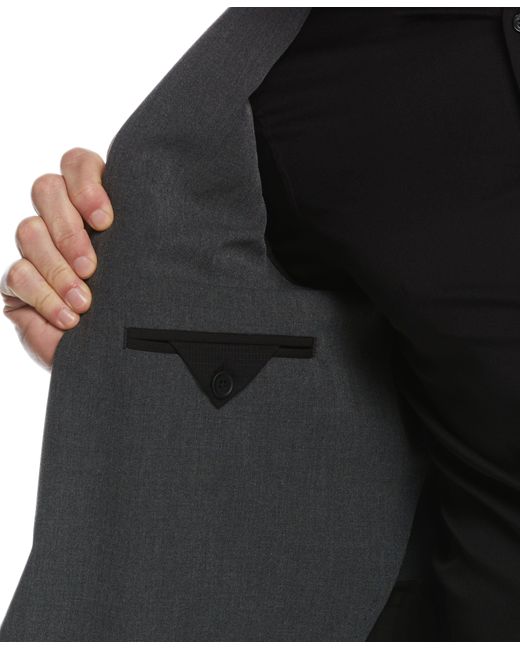 Perry Ellis Black Slim Fit Stretch Textured Tech Suit Jacket for men