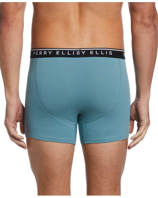 Perry Ellis Blue 4-Pack Cotton Stretch Boxer Brief for men