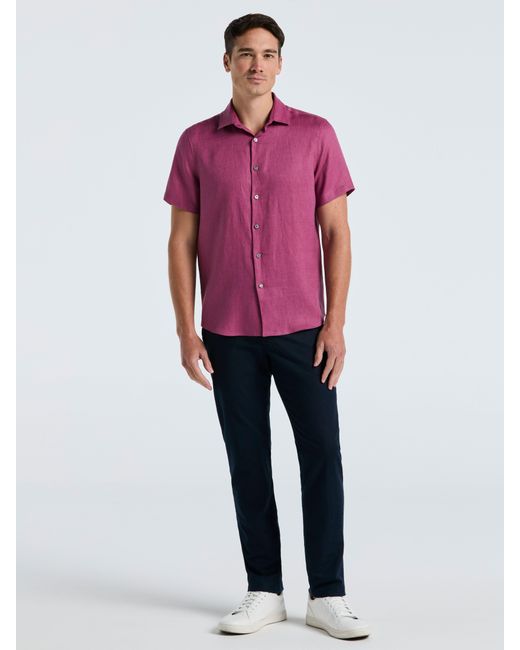 Perry Ellis Natural Linen Short Sleeve Shirt for men