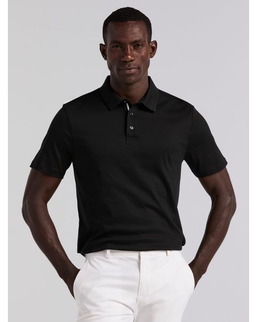 Perry Ellis Black Cool Interlock Polo for men
