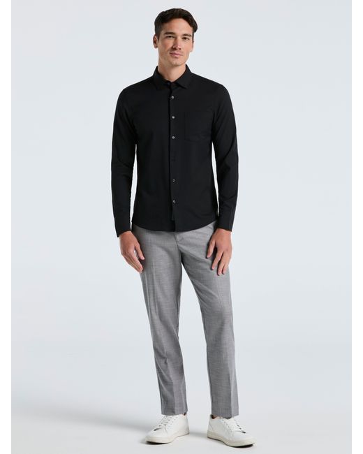 perry ellis black dress shirt Perry Ellis Men's Vertical Rib Button Front Shirt