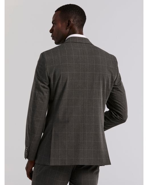 Perry Ellis Gray Slim Fit Windowpane Suit Jacket for men