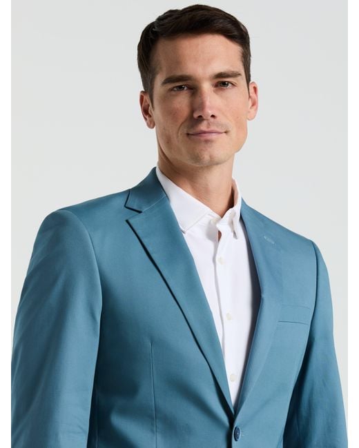 Perry Ellis Blue Slim Fit Cotton Blend Suit Jacket for men
