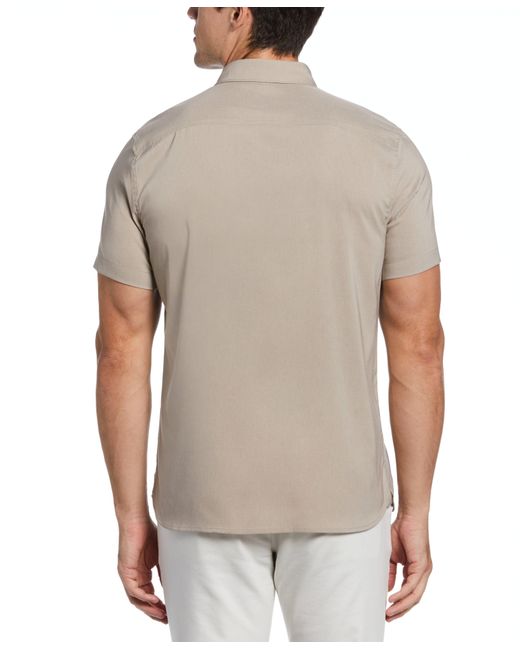 Perry Ellis Gray Total Stretch Slim Fit Heather Pocket Shirt for men