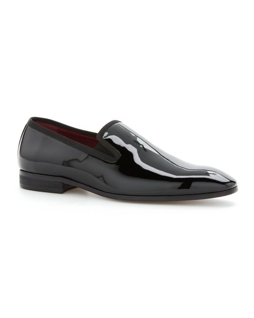 Perry Ellis Black Patent Leather Slip-on Shoes for men