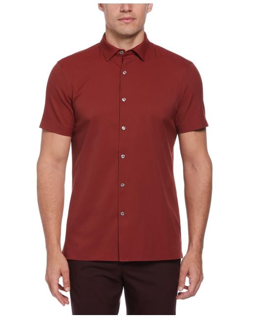 Perry Ellis Red Slim Fit Total Stretch Solid Shirt for men