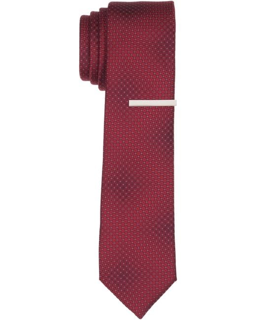 Perry Ellis Purple Solid Plain Weave Slim Necktie for men
