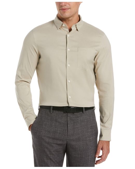 Perry Ellis Gray Total Stretch Slim Fit Heather Shirt for men