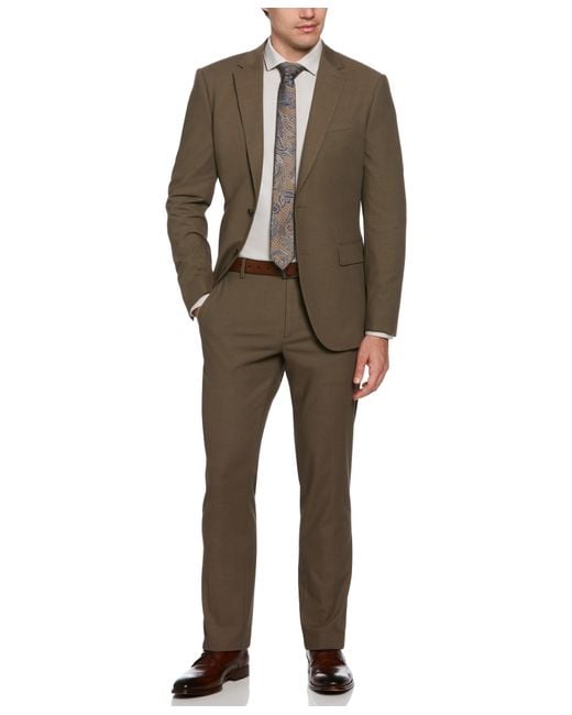 Perry Ellis Multicolor Slim Fit Mushroom Grey Louis Suit for men