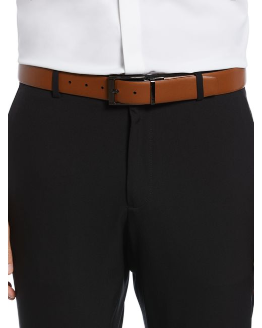 Perry Ellis Black Reversible Scratch Leather Belt for men