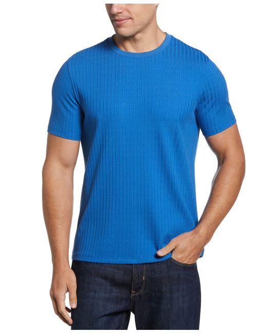Perry Ellis Blue 'Rib Knit Crew Neck T-Shirt for men