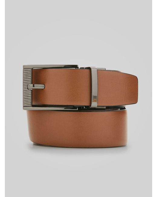 Perry Ellis Black Reversible Scratch Leather Belt for men