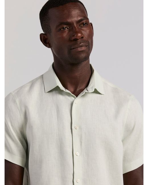 Perry Ellis Natural Linen Short Sleeve Shirt for men