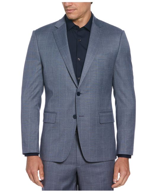 Perry Ellis Blue Slim Fit Plaid Suit Jacket for men