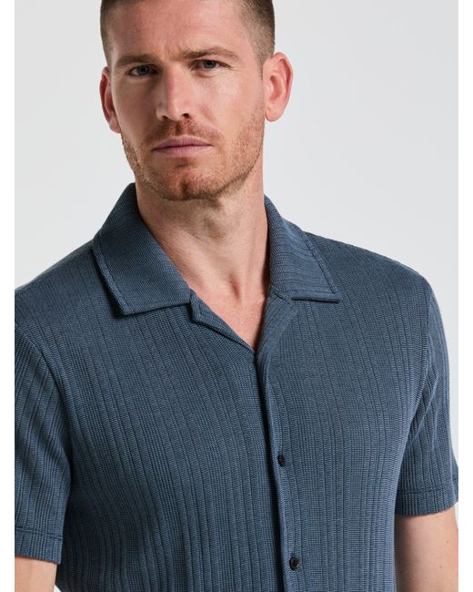 Perry Ellis Gray Ribbed Stripe Shirt for men