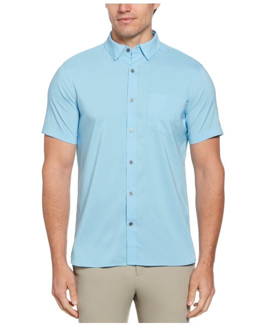 Perry Ellis Blue Slim Fit Total Stretch Heather Shirt for men