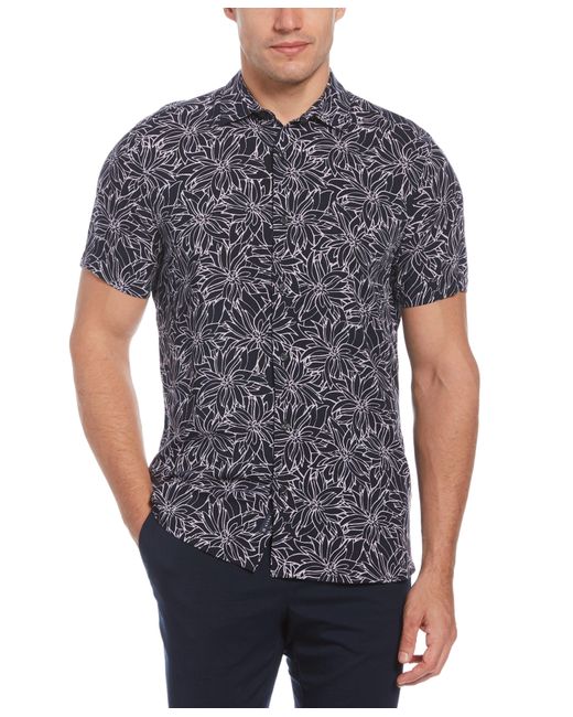 Perry Ellis Synthetic Floral Print Stretch Soft Shirt in Dark Sapphire ...