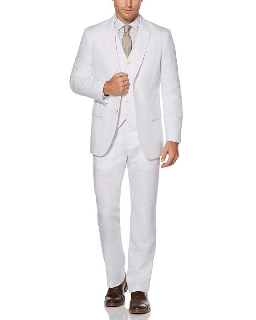 Perry Ellis Big & Tall White Linen Twill Suit for Men - Lyst