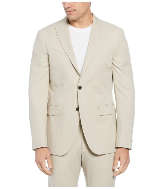 Perry Ellis White Slim Fit Peak Lapel Louis Suit Jacket for men
