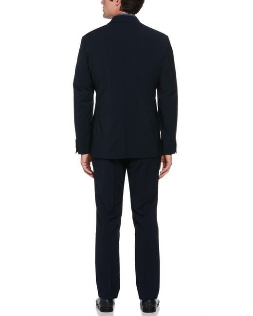 Perry Ellis Blue Slim Fit Textured Suit Jacket for men