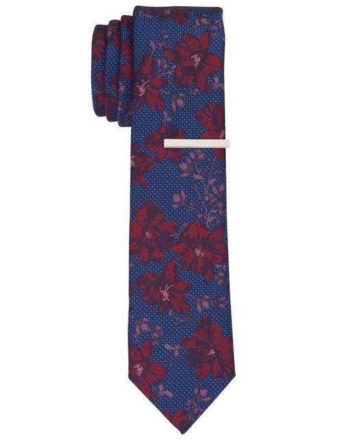 Perry Ellis Purple Tarner Floral Slim Tie for men