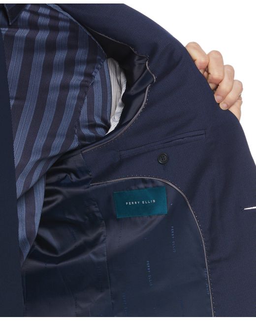 Perry Ellis Blue Machine Washable Textured Suit Jacket for men
