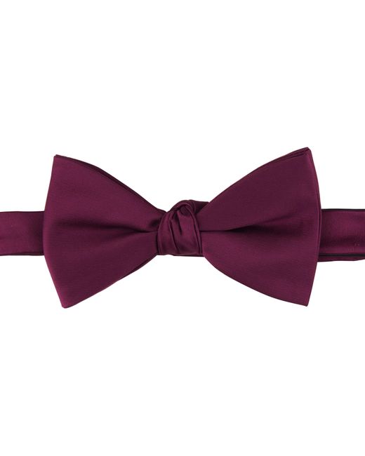 Perry Ellis Purple Large Satin Pre-tied Bow Tie for men