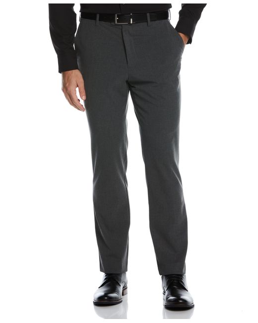 Perry Ellis Black Slim Fit Stretch Textured Tech Suit Pant for men