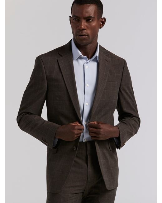 Perry Ellis Gray Slim Fit Windowpane Suit Jacket for men