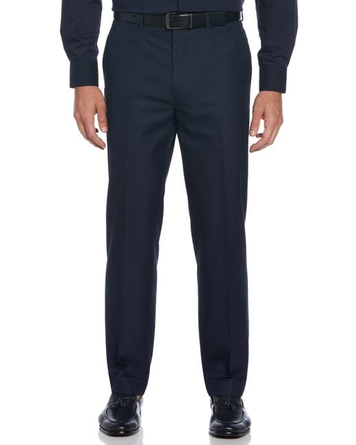 Perry Ellis Blue Slim Fit Solid Suit Pants for men