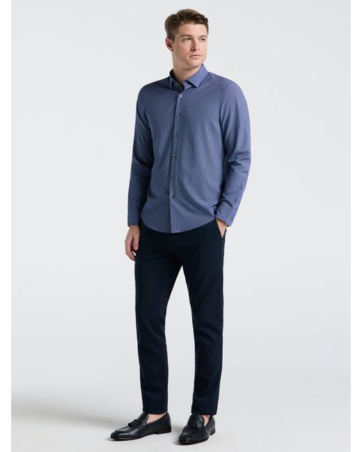 Perry Ellis Blue Slim Fit Float Pattern Shirt for men