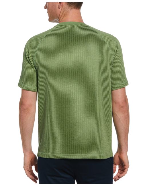Perry Ellis Green Crew Neck Seersucker Knit Tee Shirt for men
