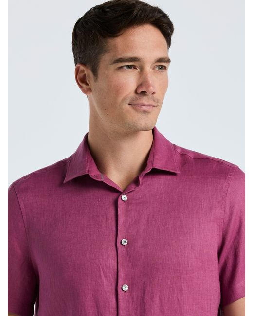 Perry Ellis Natural Linen Short Sleeve Shirt for men