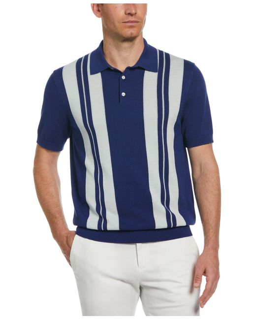 Perry Ellis Blue Striped Polo Sweater for men