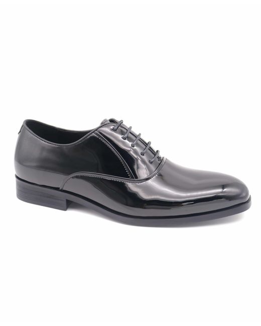 Perry Ellis Black Faux Leather Oxford Pattent Shoes for men