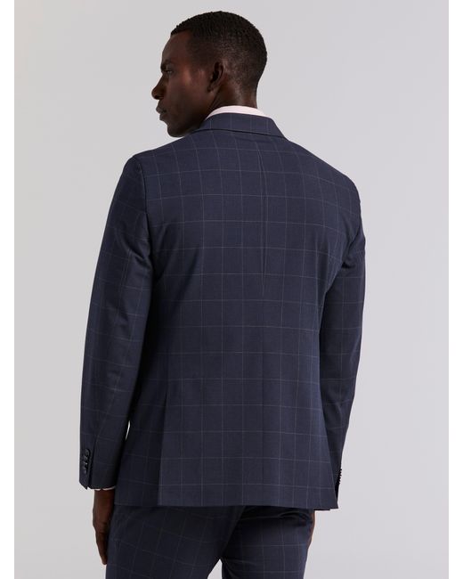 Perry Ellis Gray Slim Fit Windowpane Suit Jacket for men