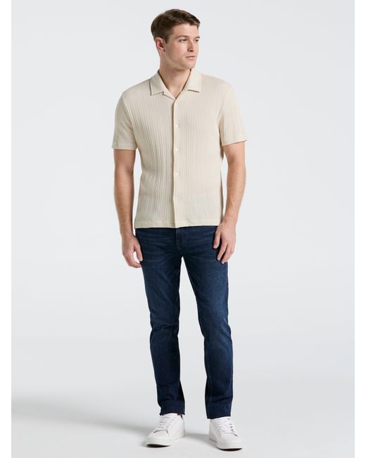 Perry Ellis Gray Ribbed Stripe Shirt for men
